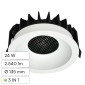 V-Tac Faretto LED COB 24W da Incasso Rotondo con Paralume a Nido d'Ape CCT Changing Color 3in1 Colore Bianco - SKU 23676