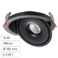 V-Tac Faretto LED COB 12W Da Incasso Rotondo Orientabile Fascio Luminoso 25° CCT Changing Color 3in1 Colore Nero - SKU 10578