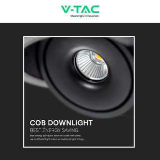 V-Tac Faretto LED COB 12W Incasso Rotondo Orientabile CCT