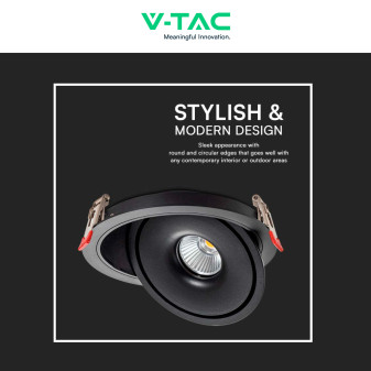 V-Tac Faretto LED COB 12W Incasso Rotondo Orientabile CCT