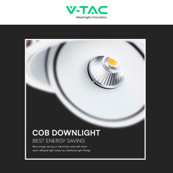 V-Tac Faretto LED COB 12W Incasso Rotondo Orientabile CCT