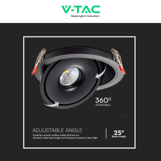 V-Tac Faretto LED COB 20W Incasso Rotondo Orientabile CCT