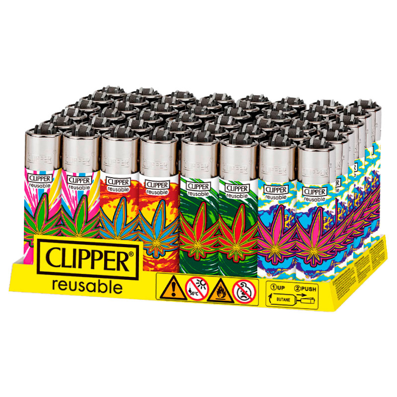 Clipper Large Accendino a Pietrina Leaf Explosion 48 Accendini