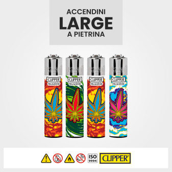 Clipper Large Accendino a Pietrina Leaf Explosion 4 Accendini