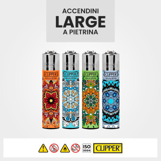 Clipper Large Accendino a Pietrina Mandala 4 Accendini