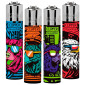 Clipper Large Accendino a Pietrina Grande Ricaricabile con Fantasia Cool Animals - Serie da 4 Accendini
