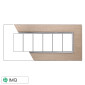 ETTROIT SOLAR PLACCA ALLUMINIO 6P ORO - Mod. MT86611 - Compatibile con BTicino MATIX