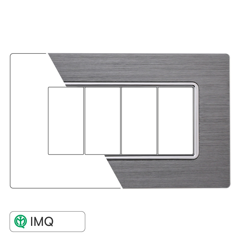 PLACCA ALLUMINIO 4P SILVER - modello MT86406
