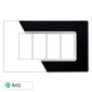 ETTROIT SOLAR PLACCA ALLUMINIO 4P NERO - Mod. MT86402 - Compatibile con BTicino MATIX