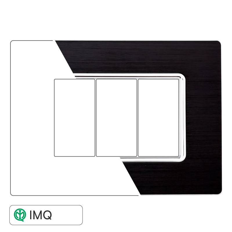 PLACCA ALLUMINIO 3P NERO - modello MT86302