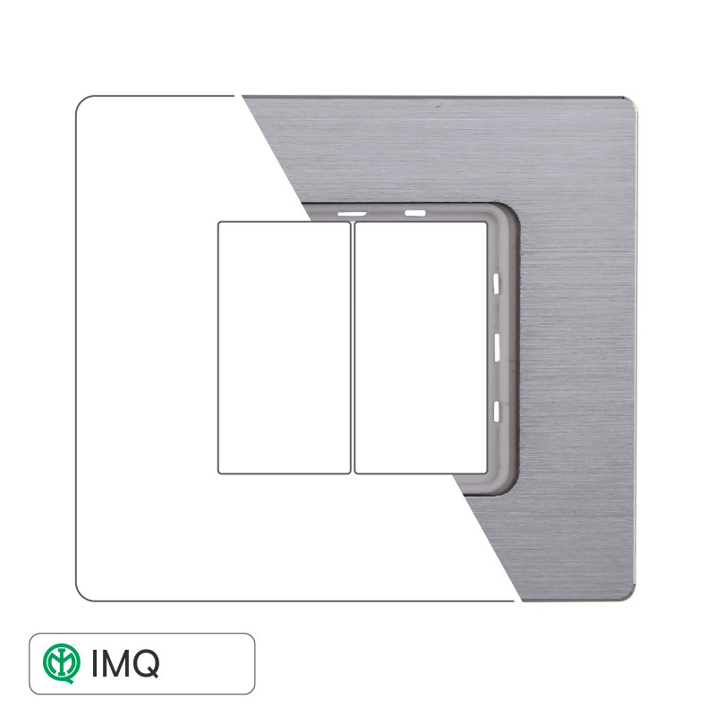 PLACCA ALLUMINIO 2P SILVER LUCIDO - modello MT86217