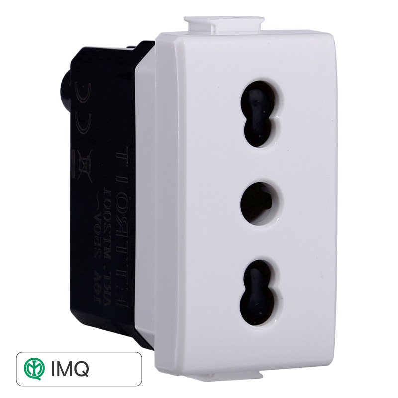 PRESA BIPASSO 2+T 16A - modello MT2001