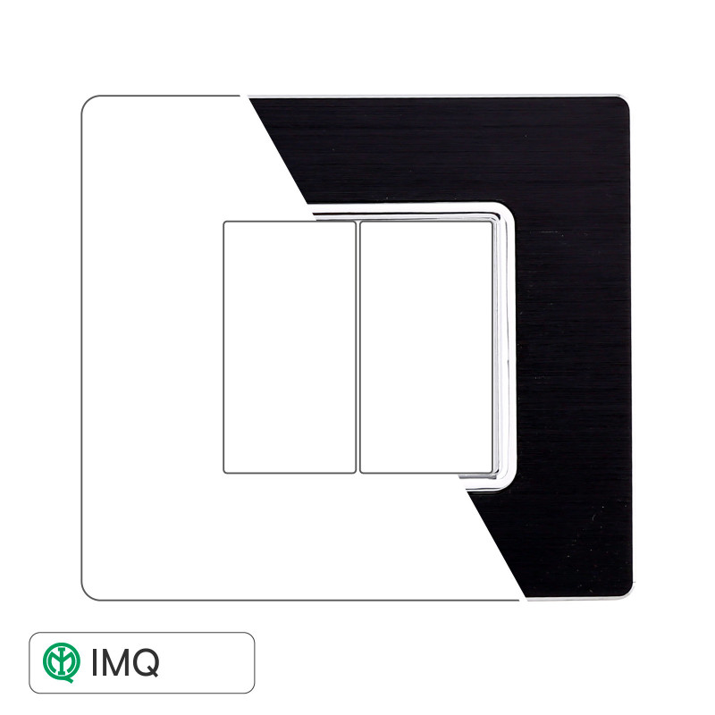 PLACCA ALLUMINIO 2P NERO - modello MT86202
