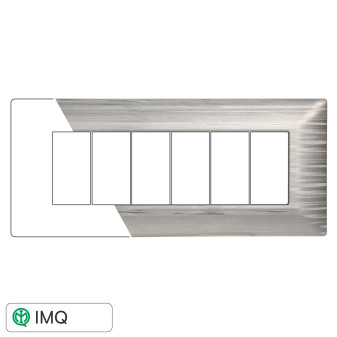 PLACCA 6P SILVER SATINATO - modello MT85615