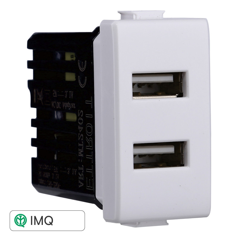 PRESA USB 2POSTI 2.1AMH - modello MT2402