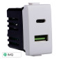 ETTROIT SOLAR PRESA USB 2 IN 1 USB+TYPE-C 3.1AMH - Mod. MT3002 - Compatibile con BTicino MATIX