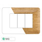 ETTROIT SOLAR PLACCA PLASTICA 3P LEGNO SCURO - Mod. MT83305 - Compatibile con BTicino MATIX