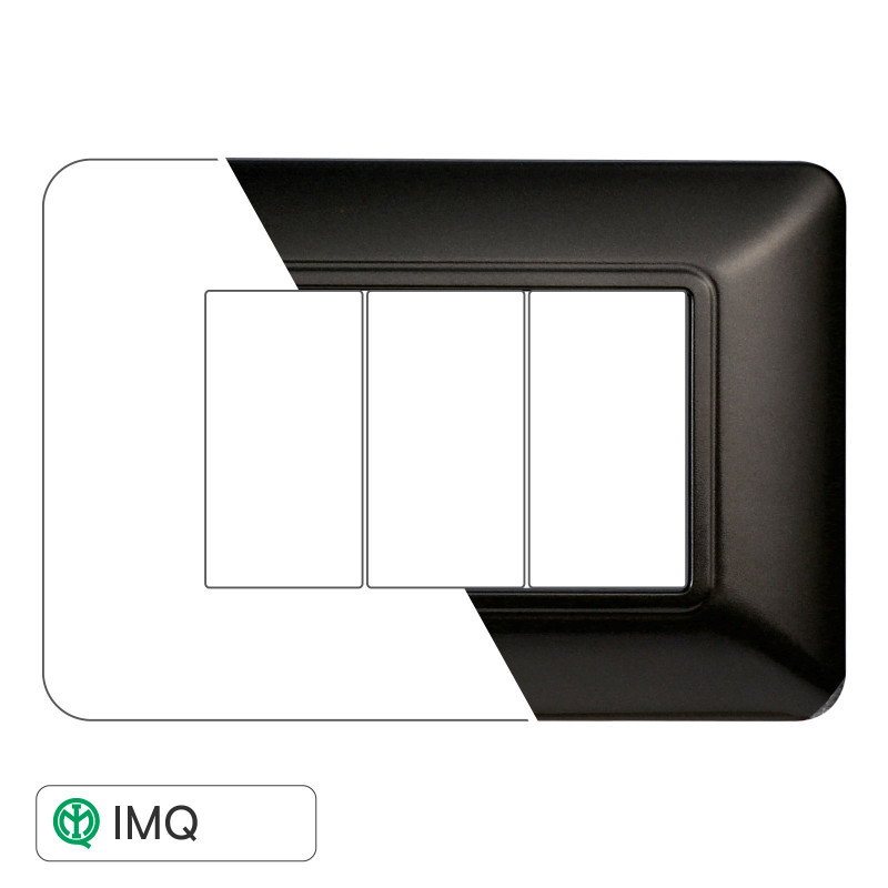 PLACCA PLASTICA 3P ACCIAIO SCURO - modello MT83307