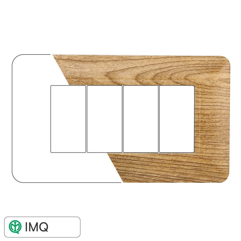 PLACCA PLASTICA 4P LEGNO SCURO - modello MT83405