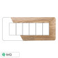 ETTROIT SOLAR PLACCA PLASTICA 6P LEGNO CHIARO - Mod. MT83604 - Compatibile con BTicino MATIX