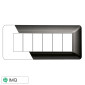 ETTROIT SOLAR PLACCA PLASTICA 6P ACCIAIO SCURO - Mod. MT83607 - Compatibile con BTicino MATIX