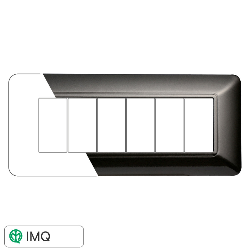 PLACCA PLASTICA 6P ACCIAIO SCURO - modello MT83607