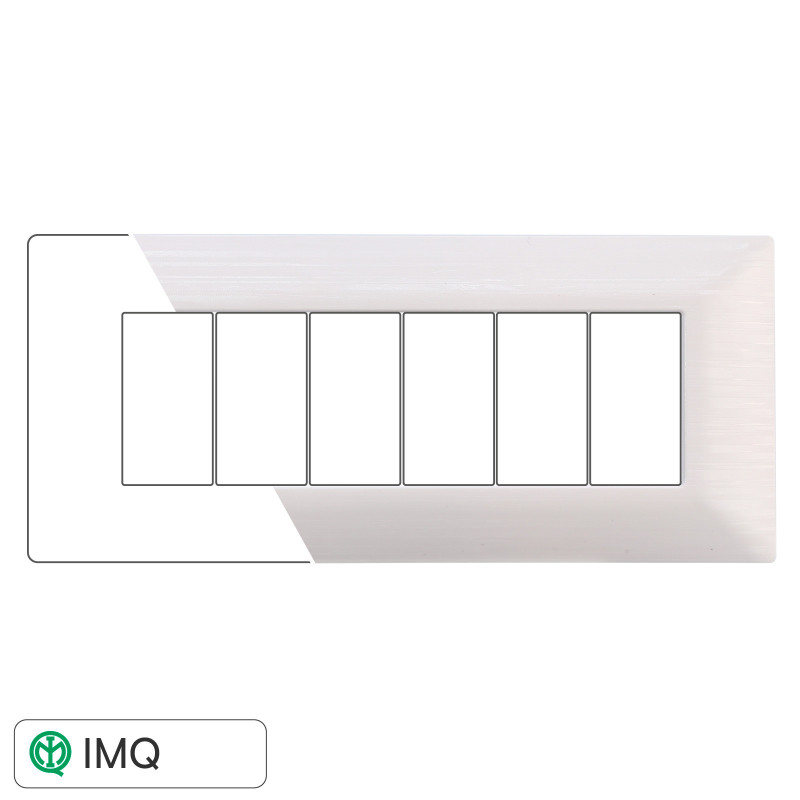 PLACCA 6P BIANCO SATINATO - modello MT85601