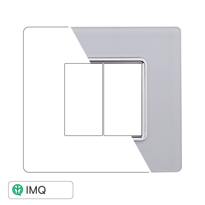 PLACCA VETRO 2P BIANCO - modello MT84201