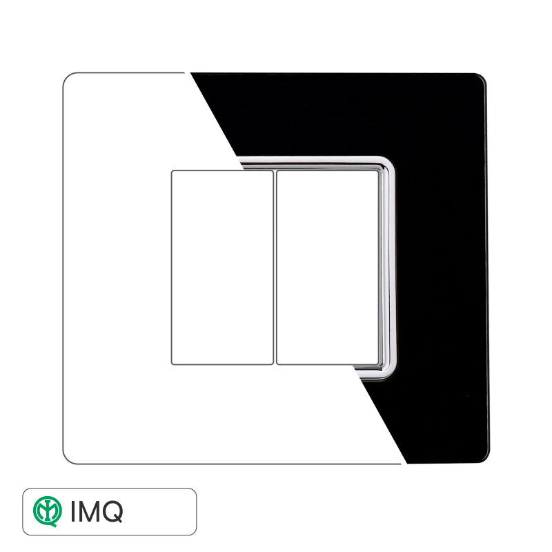 PLACCA VETRO 2P NERO - modello MT84202