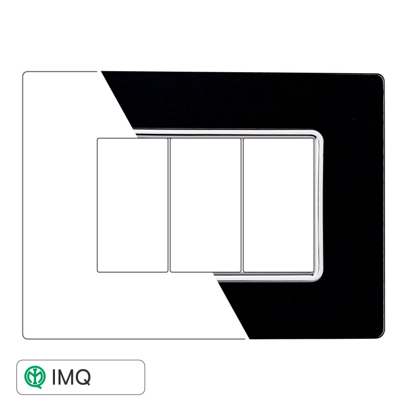 PLACCA VETRO 3P NERO - modello MT84302