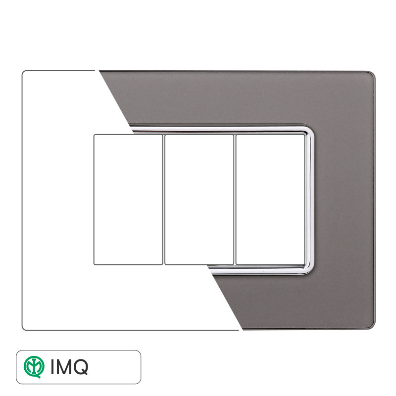 PLACCA VETRO 3P SILVER - modello MT84306