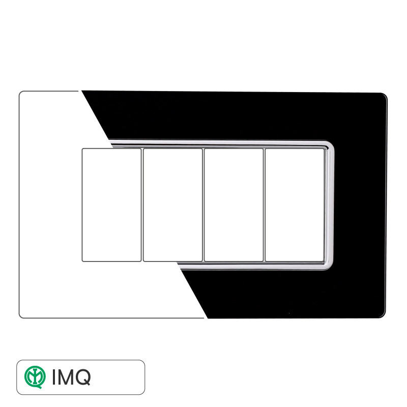 PLACCA VETRO 4P NERO - modello MT84402