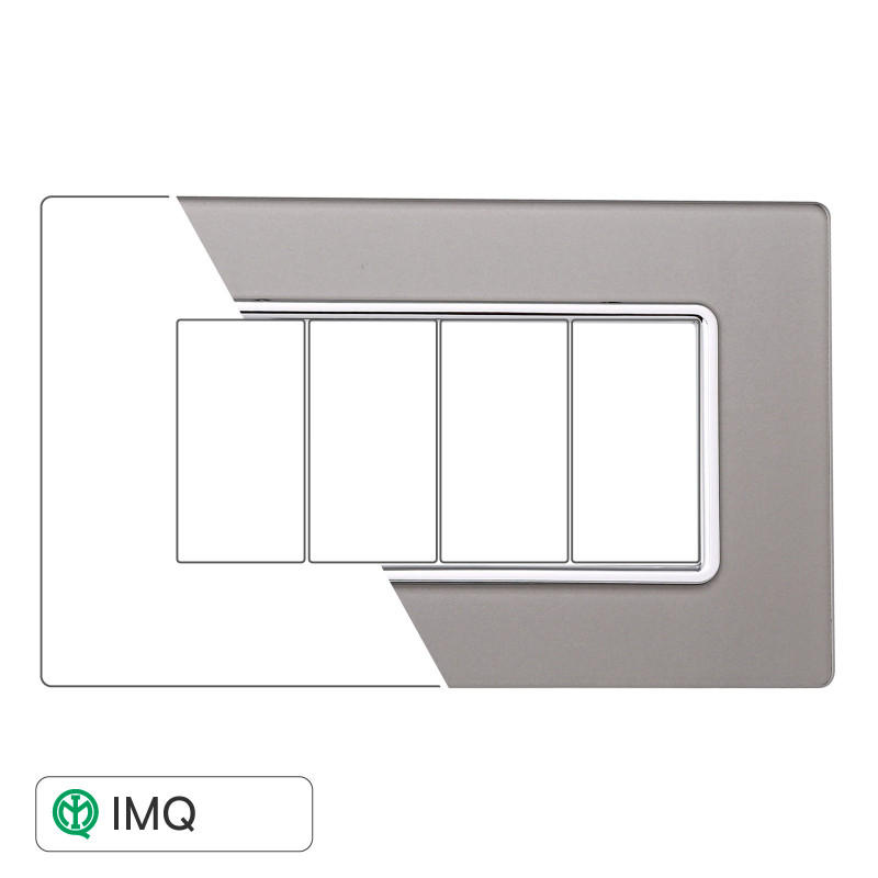 PLACCA VETRO 4P SILVER - modello MT84406