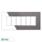 ETTROIT SOLAR PLACCA VETRO 6P SILVER - Mod. MT84606 - Compatibile con BTicino MATIX
