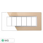 ETTROIT SOLAR PLACCA VETRO 6P ORO - Mod. MT84611 - Compatibile con BTicino MATIX