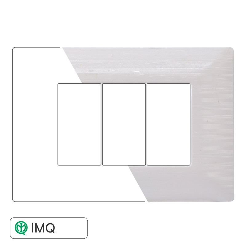 PLACCA 3P BIANCO SATINATO - modello MT85301
