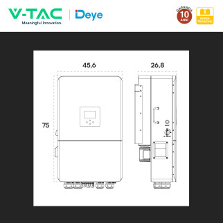 V-Tac Inverter Trifase Ibrido On-Grid / Off-Grid 20kW IP65