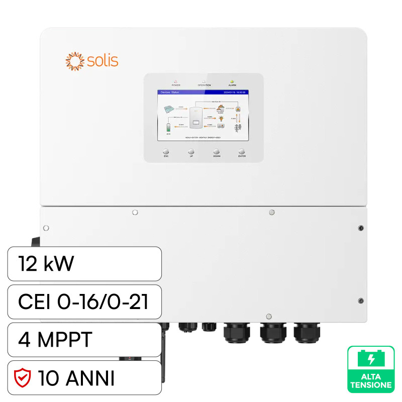 V-Tac Inverter Trifase Ibrido On-Grid/Off-Grid 12kW CEI 0-21 0-16