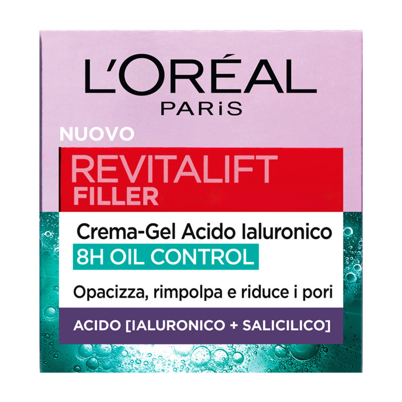 L'Oréal Paris Revitalift Filler 8H Oil Control Crema Gel da 50ml
