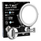 V-Tac VT-7571 Specchio Bifacciale con Luce LED 3W Ingrandimento 1x - 3x Orientabile Colore Satinato - SKU 6628