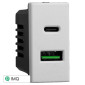ETTROIT MOON PRESA USB 2 IN 1 USB+TYPE-C 3.1AMH - Mod. AB3002 - Compatibile con BTicino AXOLUTE