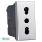 ETTROIT MOON PRESA BIPASSO 2+T 16A - Mod. AG2001 - Compatibile con BTicino AXOLUTE
