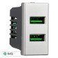 ETTROIT MOON PRESA USB 2POSTI 2.1AMH - Mod. AG2402 - Compatibile con BTicino AXOLUTE
