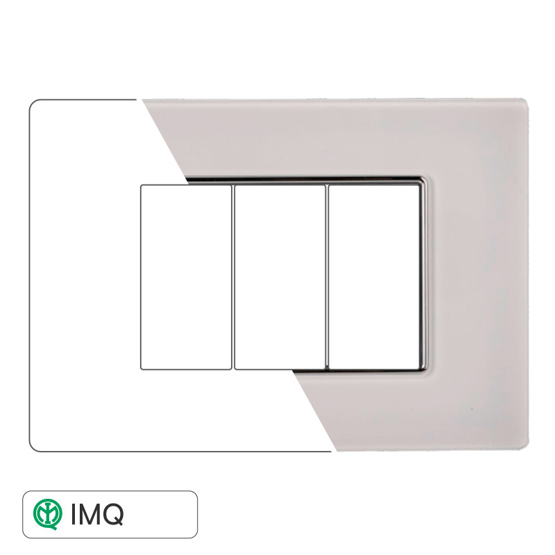 PLACCA VETRO 3P BIANCO - modello AN84301