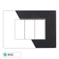 ETTROIT MOON PLACCA VETRO 3P ACCIAIO SCURO - Mod. AN84310 - Compatibile con BTicino AXOLUTE