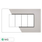 ETTROIT MOON PLACCA VETRO 4P BIANCO - Mod. AN84401 - Compatibile con BTicino AXOLUTE