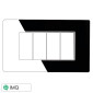 ETTROIT MOON PLACCA VETRO 4P NERO - Mod. AN84402 - Compatibile con BTicino AXOLUTE