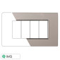 ETTROIT MOON PLACCA VETRO 4P SILVER - Mod. AN84406 - Compatibile con BTicino AXOLUTE