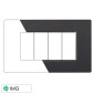 ETTROIT MOON PLACCA VETRO 4P ACCIAIO SCURO - Mod. AN84410 - Compatibile con BTicino AXOLUTE