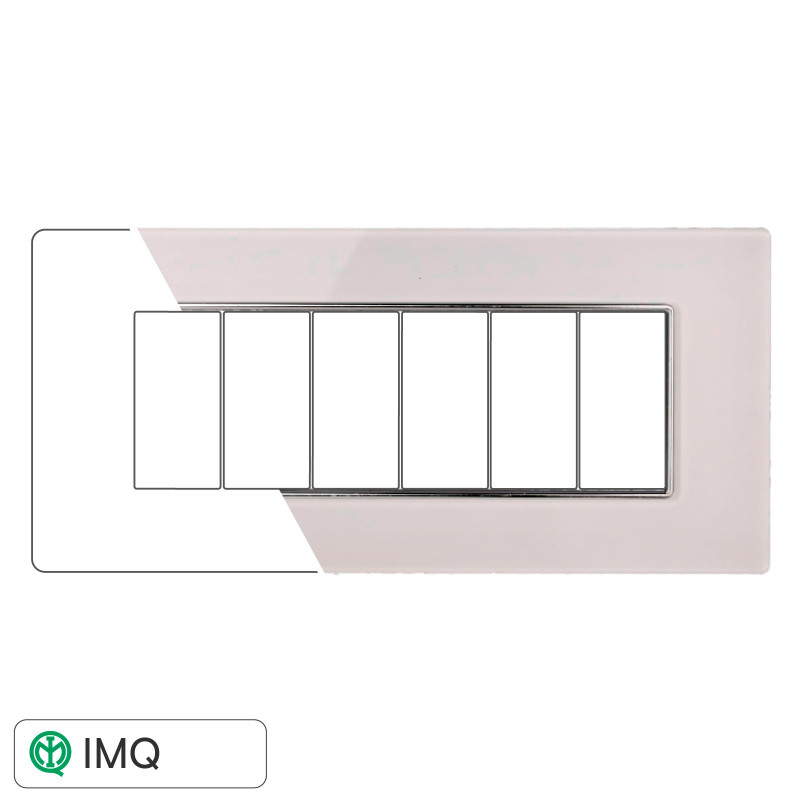 PLACCA VETRO 6P BIANCO - modello AN84601